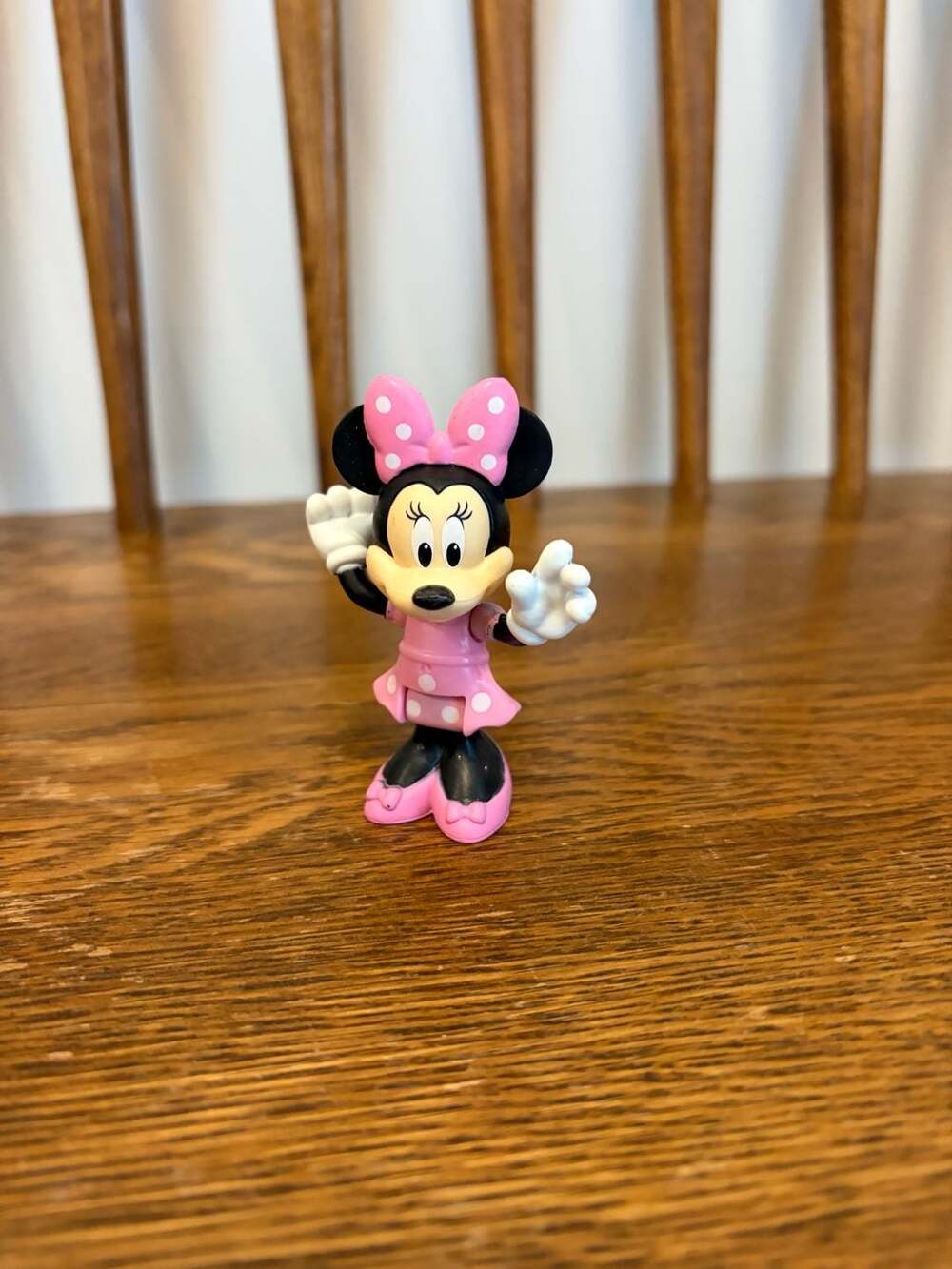 Disney Minnie Mouse Pink Polka Dot Dress Figurine Toy